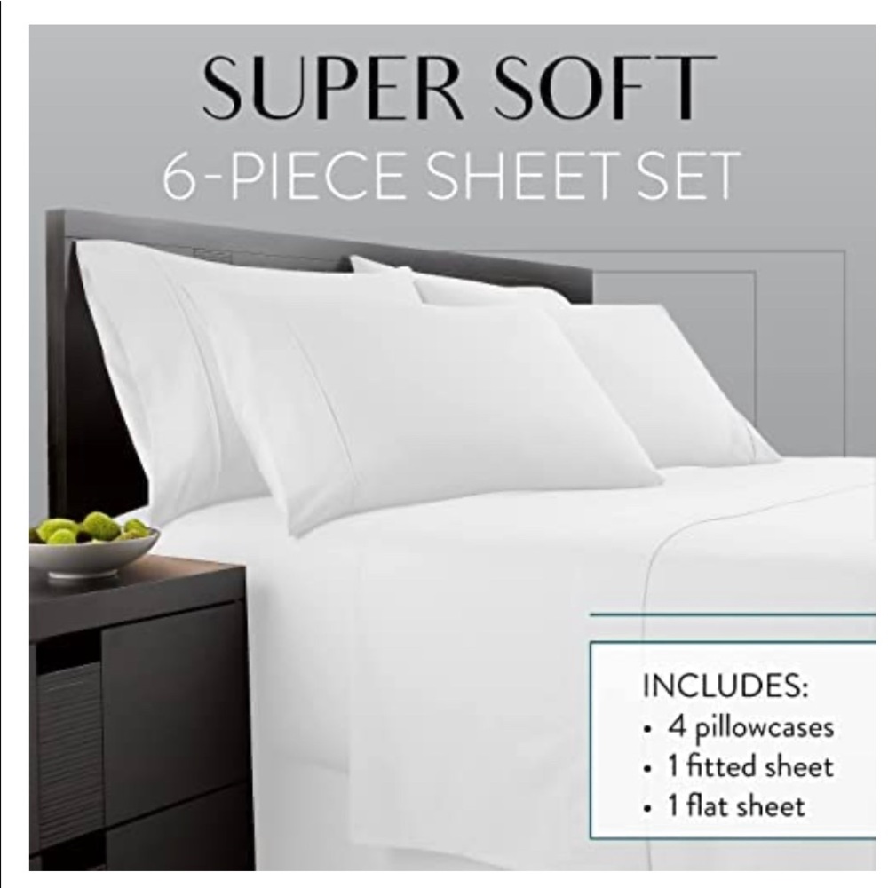 New Danjor King sheet set, 6 pieces, white
